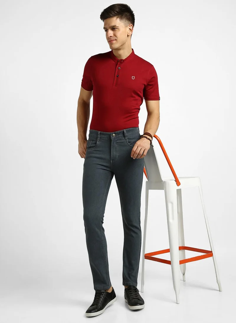 Urbano Fashion  Urbano Fashion Men's Grey Slim Fit Washed Jeans Stretchable for Men | Best Price UAE